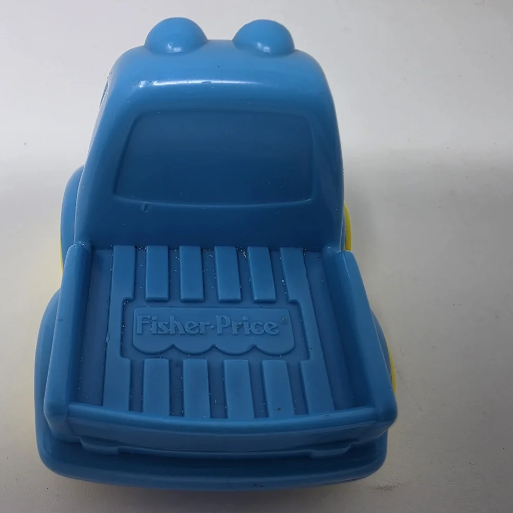 Fisher Price McDonald's Blue Truck Eyes Yellow Wheels Vintage Toy Truck